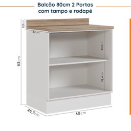 Cozinha Modulada 4 Peças com Tampo 2 Aéreos 5 Portas e 2 Balcões Ipanema CabeCasa MadeiraMadeira - 15