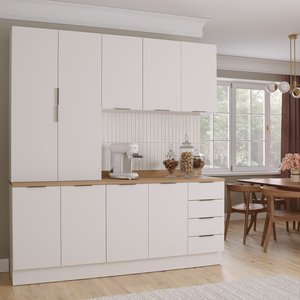 Cozinha Modulada 4 Peças com Tampo 2 Aéreos 5 Portas e 2 Balcões Ipanema CabeCasa MadeiraMadeira