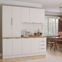 Ver imagem 1 de Cozinha Planejada 4 Peças com Tampo 2 Armários Aéreos 5 Portas e 2 Balcões Ipanema CabeCasa MadeiraOriginals Branco