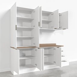 Cozinha Modulada 4 Peças com Tampo 2 Aéreos 5 Portas e 2 Balcões Ipanema CabeCasa MadeiraMadeira - 5