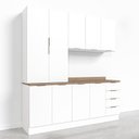 Ver imagem 3 de Cozinha Planejada 4 Peças com Tampo 2 Armários Aéreos 5 Portas e 2 Balcões Ipanema CabeCasa MadeiraOriginals Branco