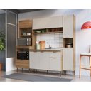 Ver imagem 1 de Cozinha Completa Modulada 4 Peças com Torre Quente para 2 Fornos e Paneleiro Veneza Modulada Bege/Mel/Arenas