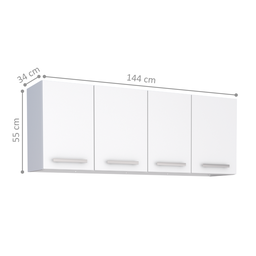 Armário Suspenso 4 Portas Codajás Branco - 2