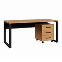Ver imagem 5 de Mesa Escrivaninha Industrial 160cm x 60cm com Gaveteiro 03 Gavetas 100% MDF F5 Office Cor:Freijó