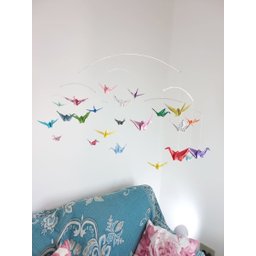 Móbile berço bebê infantil quarto Tsurus Coloridos movimento - 2