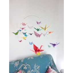 Móbile berço bebê infantil quarto Tsurus Coloridos movimento - 3