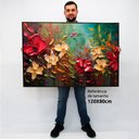 Ver imagem 2 de Quadro Decorativo Caixa Floral Luxo Harmonia Das Flores Tacolado Moldura Caixa 3cm Madeira sem Vidro