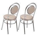 Ver imagem 2 de Conjunto 2 Cadeiras para Cozinha Debrum Yescasa Cromado/Bege