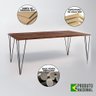 Conjunto Mesa de Jantar Industrial Clips Amêndoa 135x75 com 6 Cadeiras Eiffel Brancas de Ferro Preto - 2