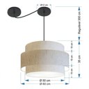 Ver imagem 7 de Lustre Sala de Jantar com Desvio Vivare Md-4401 Cúpula em Tecido 60cm Linho Bege 127/220v