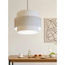 Ver imagem 4 de Lustre Sala de Jantar com Desvio Vivare Md-4401 Cúpula em Tecido 60cm Linho Bege 127/220v