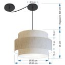Ver imagem 2 de Lustre Sala de Jantar com Desvio Vivare Md-4401 Cúpula em Tecido 60cm Linho Bege 127/220v