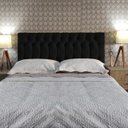 Ver imagem 2 de Cabeceira Cama Box Casal Capitone 1896 Suede Liso Preto 140x60 RBL