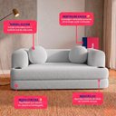 Ver imagem 4 de Sofá Cama Hali 1,88m Xpand Tech Tecido Bouclê Cinza Claro Cama Inbox
