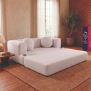 Ver imagem 1 de Sofá Cama Hali 1,88m Xpand Tech Tecido Bouclê Cinza Claro Cama Inbox