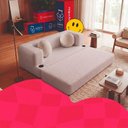 Ver imagem 2 de Sofá Cama Hali 1,88m Xpand Tech Tecido Bouclê Cinza Claro Cama Inbox