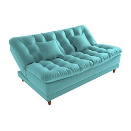 Sofá Cama Duda Veludo Verde Menta Sala Premium Original 3 Lugares - 3