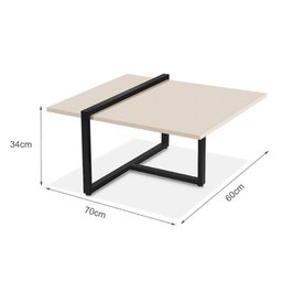 Mesa Centro Estilo Industrial Berlin Decorativa Moderna Klm Móveis - 3