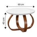 Ver imagem 2 de Mesa de Centro Bella Tampo de MDF/Vidro 60cm. - Branco Luka Decor