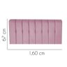 Painel Estofada Kiara 160cm Queen Size Para Cama Box Quarto Suede Rosa Bebê - Ahazzo Móveis - 2