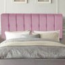 Painel Estofada Kiara 160cm Queen Size Para Cama Box Quarto Suede Rosa Bebê - Ahazzo Móveis - 1