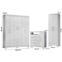 Ver imagem 2 de Kit Guarda Roupa Casal Cômoda Sapateira Multiuso Branco Flex