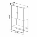 Ver imagem 3 de Armário 2 Portas 90cm X 140cm com Prateleira e Pés em Metal Cor:hanover com Dourado