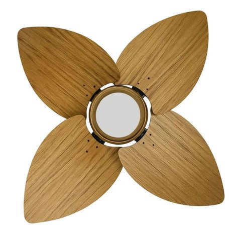 Ventilador de Teto com Controle Remoto Natuvent Dahlia LED 4 Pás Madeira Freijó 3000k Branco Quente