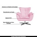 Ver imagem 5 de Poltrona Decorativa Base Giratória Cromada Charger Suede Rosa G19 - Gran Belo