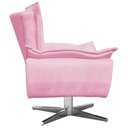 Ver imagem 2 de Poltrona Decorativa Base Giratória Cromada Charger Suede Rosa G19 - Gran Belo