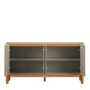 Ver imagem 5 de Buffet Balcão 160cm Sala com 4 Portas Flip 1.6 Patrimar Off White/cumaru