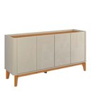 Ver imagem 6 de Buffet Balcão 160cm Sala com 4 Portas Flip 1.6 Patrimar Off White/cumaru