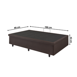Cama Box Baú Solteiro 88x188x42 Cm Courino Linho com Pistão a Gás - 2