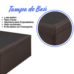 Cama Box Baú Solteiro 88x188x42 Cm Courino Linho com Pistão a Gás - 7