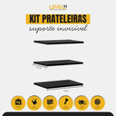 Ver imagem 2 de Kit 3 Prateleiras 40x20 Decoração Suporte Invisivel - Preto