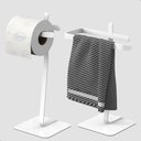 Ver imagem 1 de Porta Papel Higiênico de Chão e Toalha Lavabo Branco Oslo.s