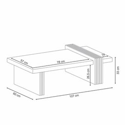 Mesa de Centro Luna sem Espelho Cinamomo/Off White - HB Móveis - 5