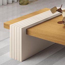 Mesa de Centro Luna sem Espelho Cinamomo/Off White - HB Móveis - 3