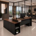 Ver mais imagens de Mesa de Escritório Pedestal Presidente em L 170x160cm Executiva Tampo 30mm Armário Lateral 3 Gavetas