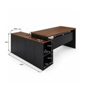 Ver imagem 6 de Mesa de Escritório Pedestal Presidente em L 170x160cm Executiva Tampo 30mm Armário Lateral 3 Gavetas