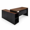 Ver imagem 5 de Mesa de Escritório Pedestal Presidente em L 170x160cm Executiva Tampo 30mm Armário Lateral 3 Gavetas