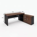 Ver imagem 3 de Mesa de Escritório Pedestal Presidente em L 170x160cm Executiva Tampo 30mm Armário Lateral 3 Gavetas