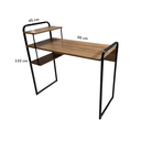 Ver imagem 2 de Mesa Estante Home Office 2 Prateleiras Realme 95cm Nogal/preto