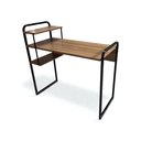 Ver imagem 1 de Mesa Estante Home Office 2 Prateleiras Realme 95cm Nogal/preto