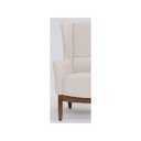 Ver imagem 2 de Poltrona Decorativa Realeza Base Madeira Linho Pérola - Larbelle