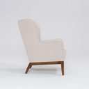 Ver imagem 6 de Poltrona Decorativa Realeza Base Madeira Linho Pérola - Larbelle