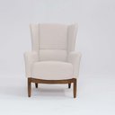 Ver imagem 1 de Poltrona Decorativa Realeza Base Madeira Linho Pérola - Larbelle