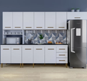 Ver imagem 1 de Cozinha Completa Atenas 12 Portas 3 Gavetas Kaiki Móveis - Branco