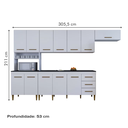 Ver imagem 4 de Cozinha Completa Atenas 12 Portas 3 Gavetas Kaiki Móveis - Branco