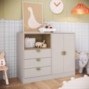 Ver imagem 1 de Cômoda Infantil 112,6cm com 2 Portas e 3 Gavetas Dl1080 Lille Art In Móveis